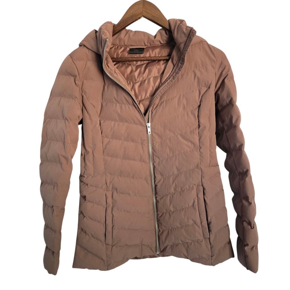 32 Degrees Heat Packable Puffer Jacket XS Brown Lightweight Zip Front